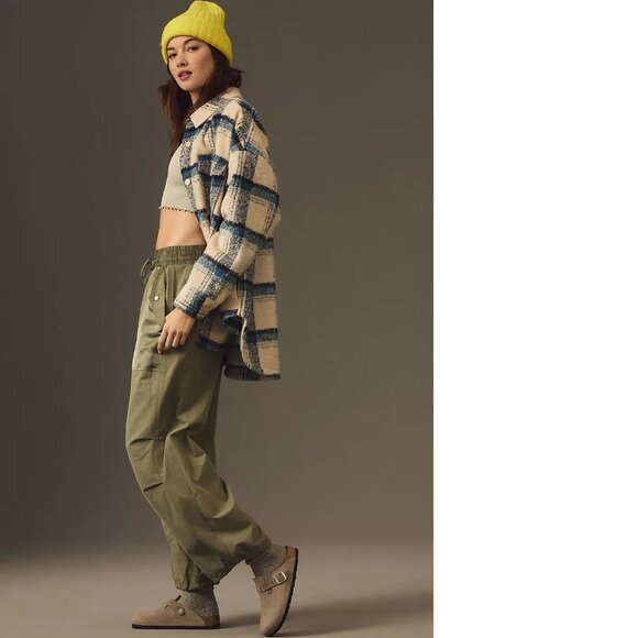 Daily Practice by Anthropologie Sporty Parachute Pants size S green nwt - Picture 2 of 9